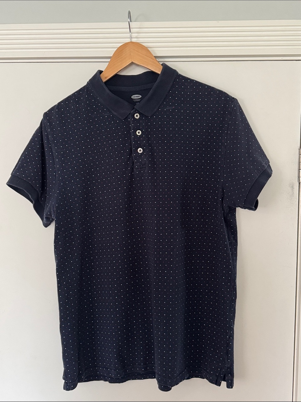 Old Navy Men's Navy Polo with Microdot Pattern